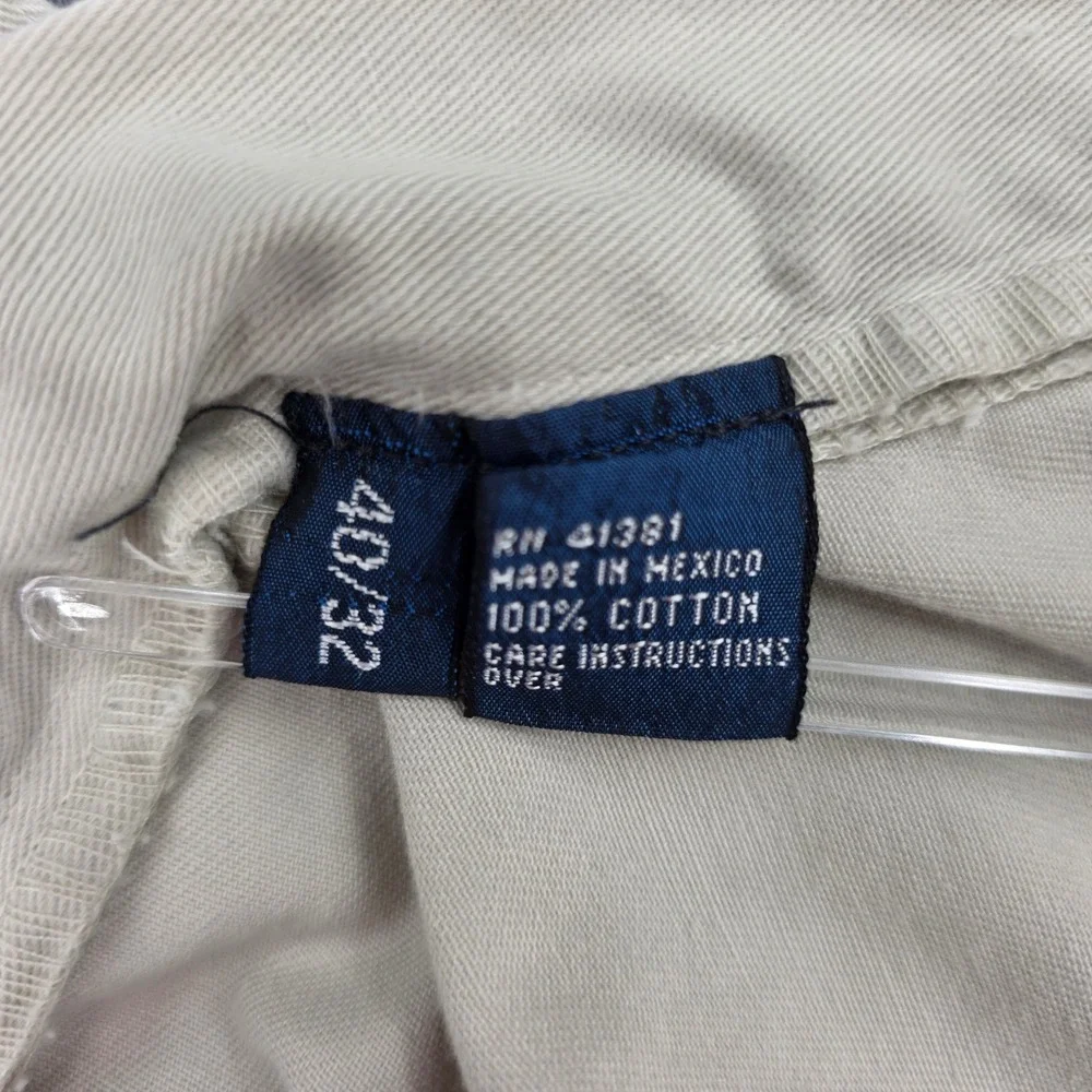 Polo Ralph Lauren Hammond Pant Mens 40x32 Khaki Tan Pleated Cuffed Cotton Chinos
